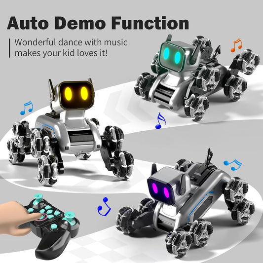Remote & Watch Control 8-Wheel Stunt Spray Robot Dog Toy