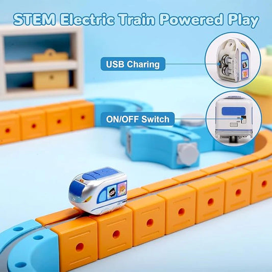 DIY Magnetic Rail Electric Train Track Set For Kids