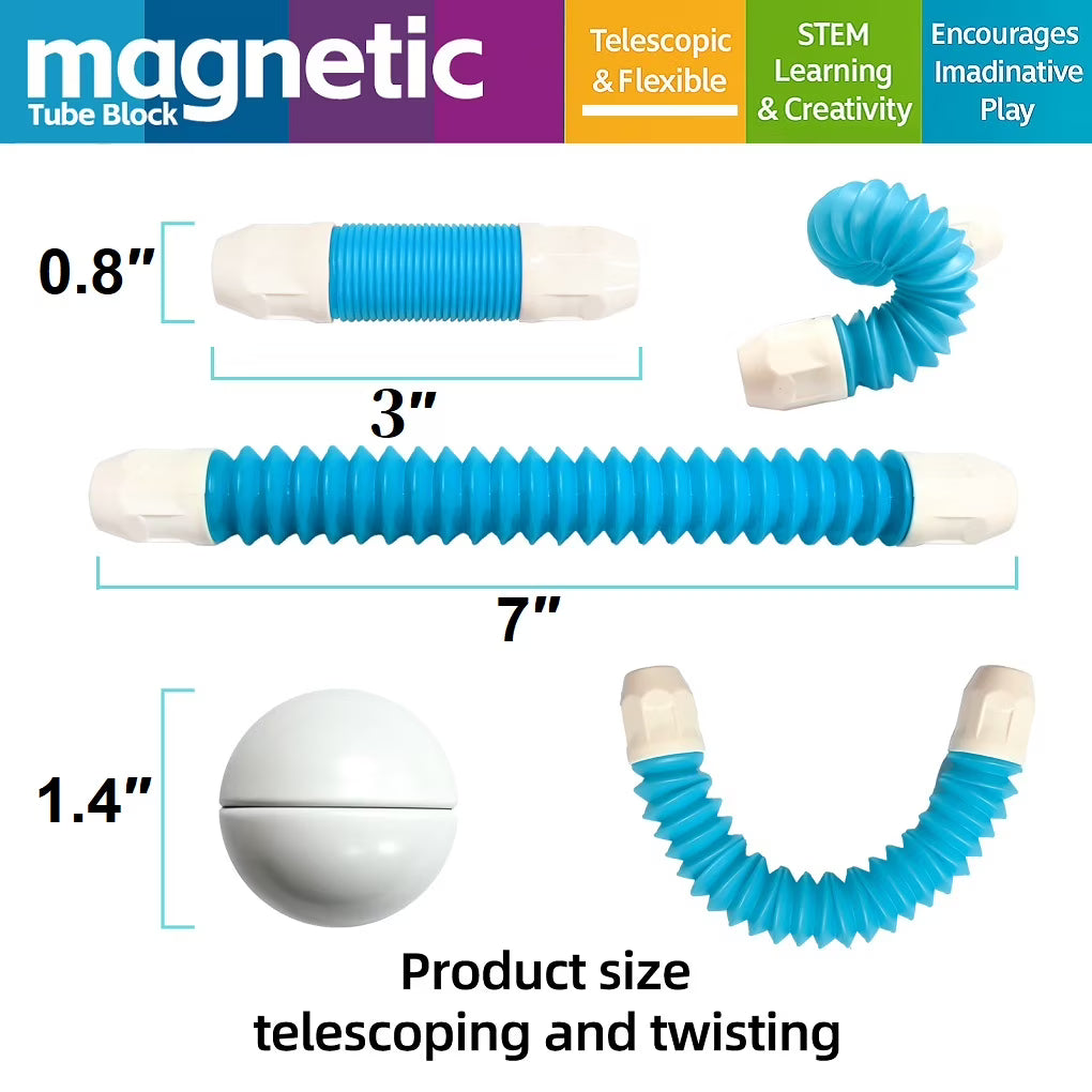 Flexible Magnetic Tube Blocks 57 Pcs STEM Toy For Kids