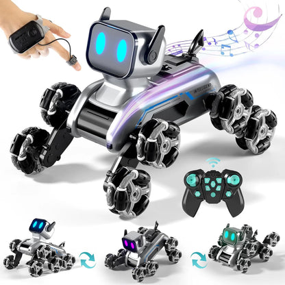 Remote & Watch Control 8-Wheel Stunt Spray Robot Dog Toy