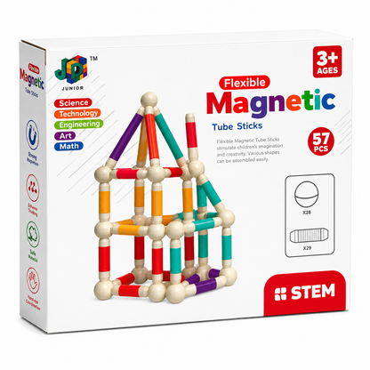 Flexible Magnetic Tube Blocks 57 Pcs STEM Toy For Kids