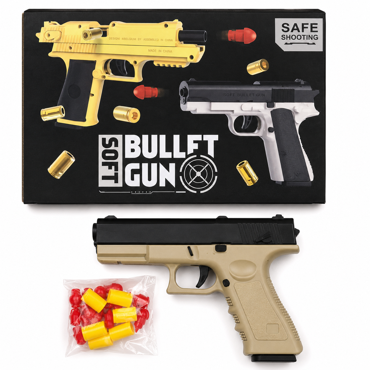 Glock Style Soft Bullet Toy Gun With Foam Darts