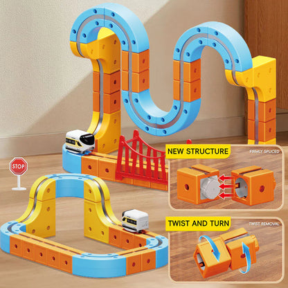 DIY Magnetic Rail Electric Train Track Set For Kids