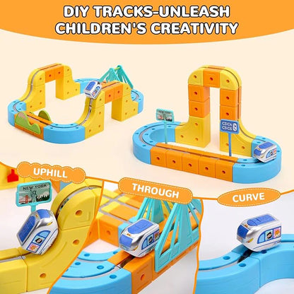 DIY Magnetic Rail Electric Train Track Set For Kids