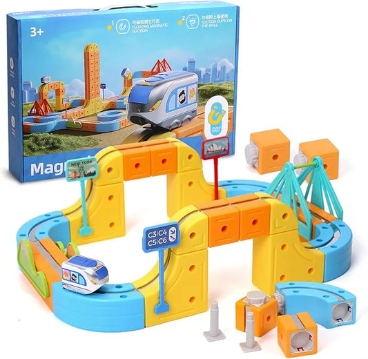 DIY Magnetic Rail Electric Train Track Set For Kids
