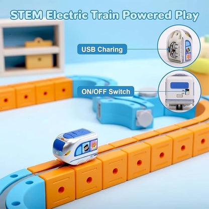 DIY Magnetic Rail Electric Train Track Set For Kids