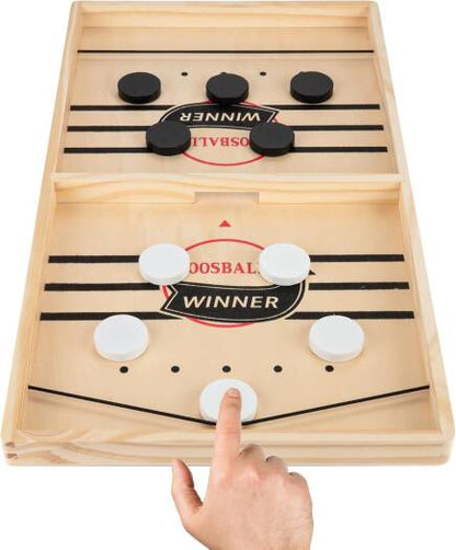 Foosball Winner Wooden Sling Puck Board Game | Fast Hockey Game for Kids & Family